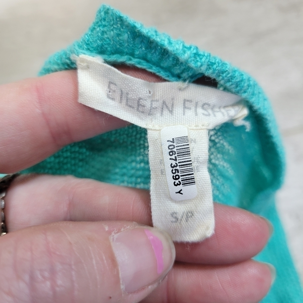 Eileen Fisher Organic Linen V-Neck Tunic Sweater Size Small - Picture 3 of 5